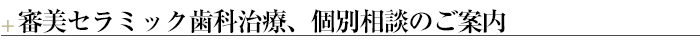 ¶審美セラミック歯科治療、個別相談へのご案内